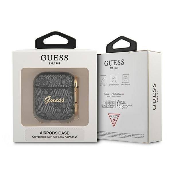 GUESS GUA24GSMK AirPods 1/2 Cover Gray 4G Script Metal Collection