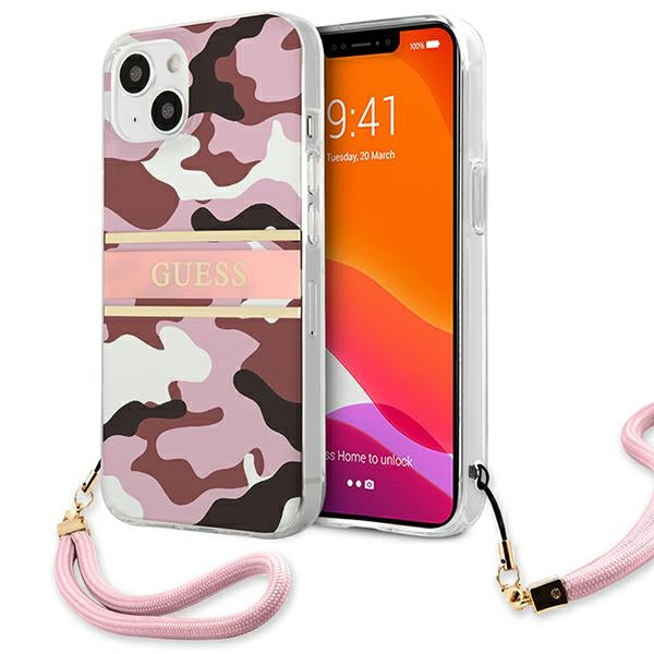 Guess GUHCP13SKCABPI iPhone 13 Mini Pink Hardcase Camo Gurt Collection