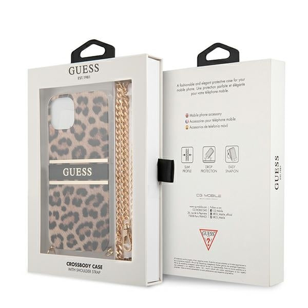 Guess GUHCP13SKBCLE iPhone 13 Mini Leopard Hardcase Gold Gurt