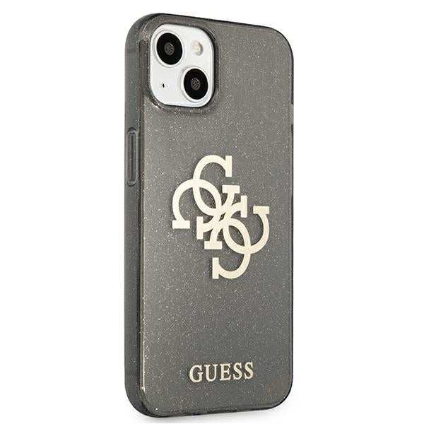 Guess GUHCP13SPCUGL4GBK iPhone 13 Mini Black Hard Case Glitter 4G Big Logo