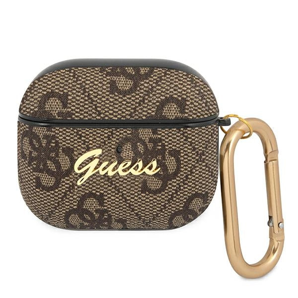Guess GUA34GSMW AirPods 3 cover Brown 4G Script Metal Collection