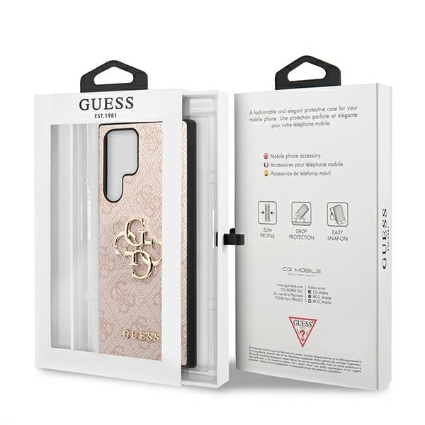 Guess GUHCS22L4GMGPI S908 S22 Ultra pink hardcase 4G Big Metal Logo
