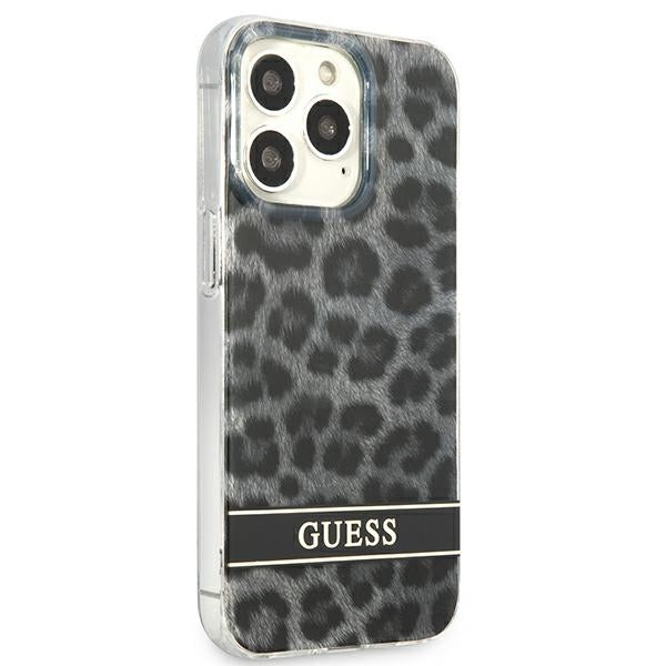 Guess GUHCP13LH STOK iPhone 13 Pro Grey Hard Case Leopard