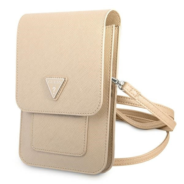 Guess Bag GUWBSATMLG beige Saffiano Triangle