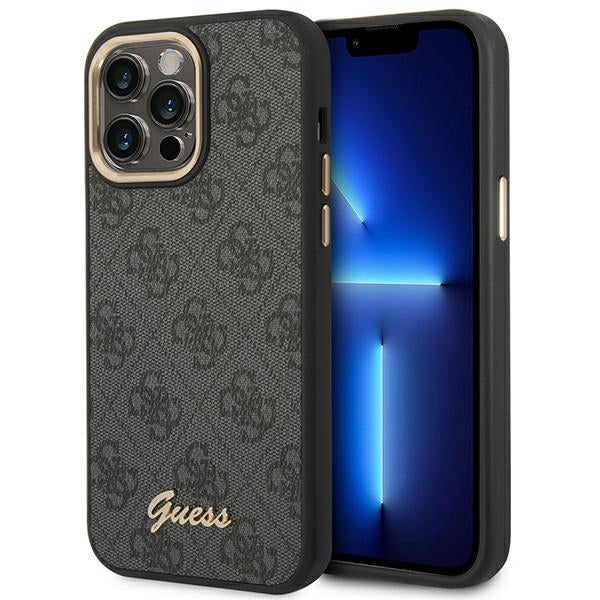Guess GUHCP14XHG4SHK iPhone 14 Pro Max black hard case 4G Vintage Gold Logo