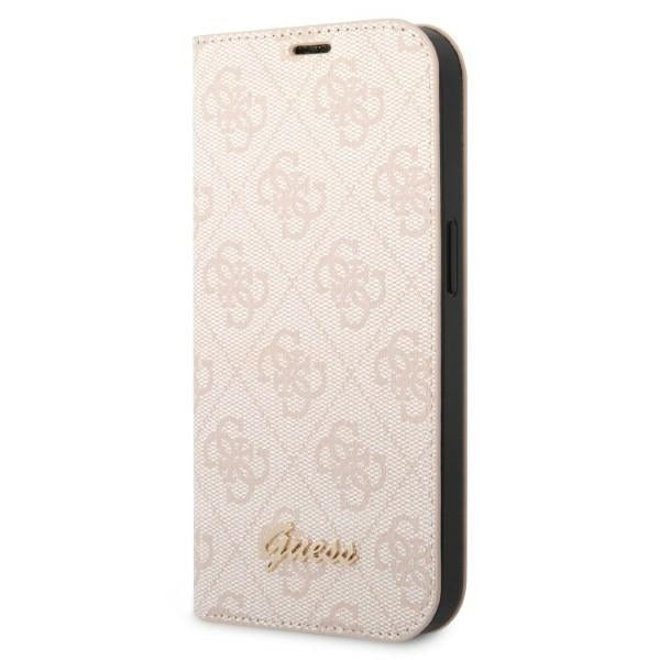 Guess GUBKP14XHG4SHP iPhone 14 Pro Max pink book 4G Vintage Gold Logo