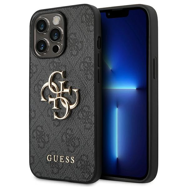 Guess GUHCP14L4GMGGR iPhone 14 Pro Grey hardcase 4G Big Metal Logo