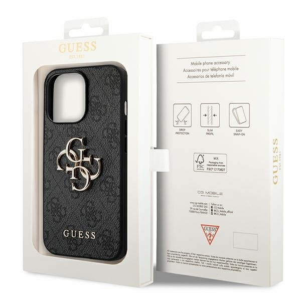 Guess GUHCP14L4GMGGR iPhone 14 Pro Grey hardcase 4G Big Metal Logo