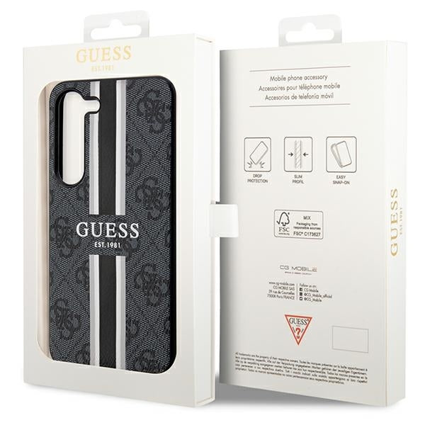 Guess GUHCS23MP4RPSK Galaxy S23+ S916 Black hardcase 4G Printed Stripe