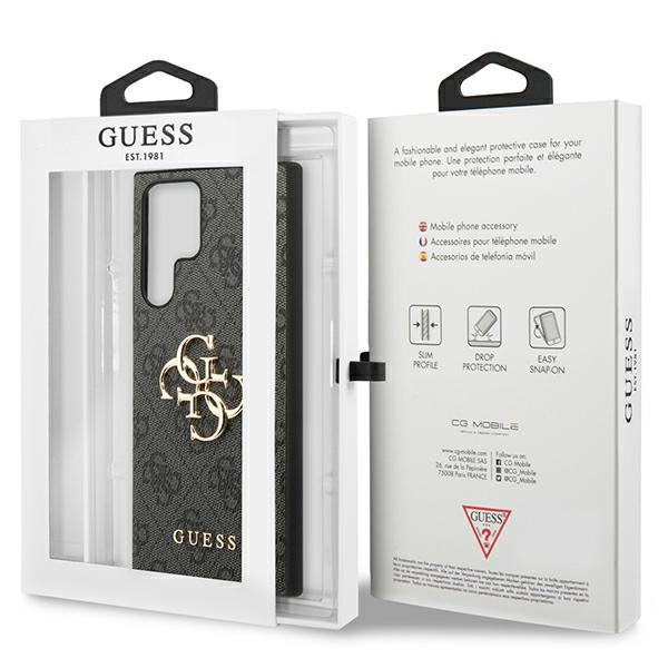 Guess GUHCS23L4GMGGR Galaxy S23 Ultra S918 grey hardcase 4G Big Metal Logo