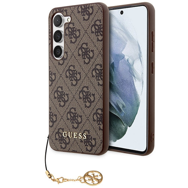 Guess GUHCS23SGF4GBR Galaxy S23 S911 brown hardcase 4G Charms Collection