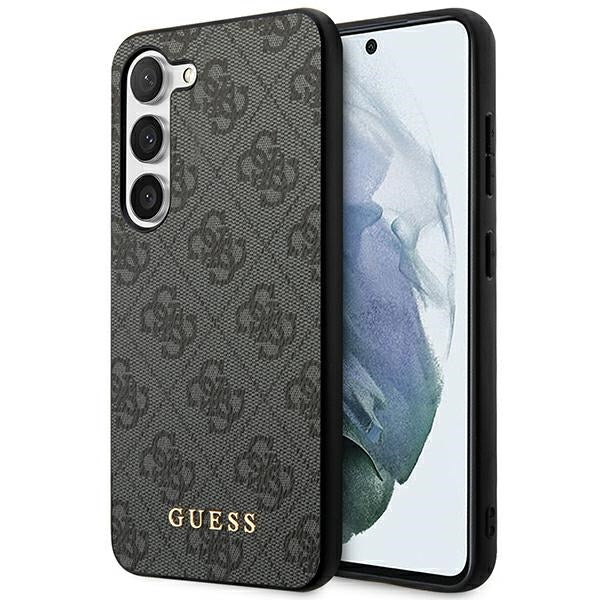 Guess GUHCS23SG4GFGR S23 S911 Grey hardcase 4G Metal Gold Logo