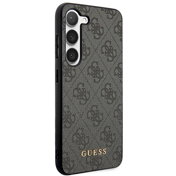 Guess GUHCS23MG4GFGR S23+ S916 GRAU Hardcase 4G Metall Gold Logo