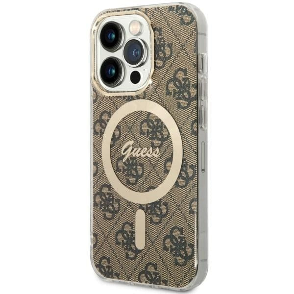 Guess GUHMP14LH4STW iPhone 14 Pro brown hardcase 4G MagSafe