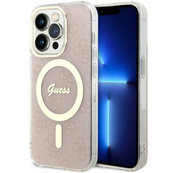 Guess GUHMP14LH4STP iPhone 14 Pro pink hardcase 4G MagSafe