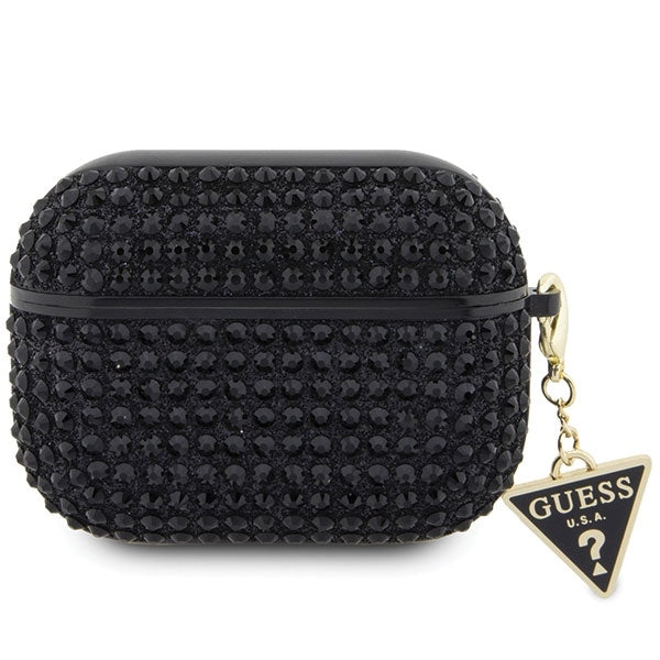 Guess GUAP2HDGTPK AirPods Pro 2 (2022/2023) cover black Rhinestone Triangle Charm