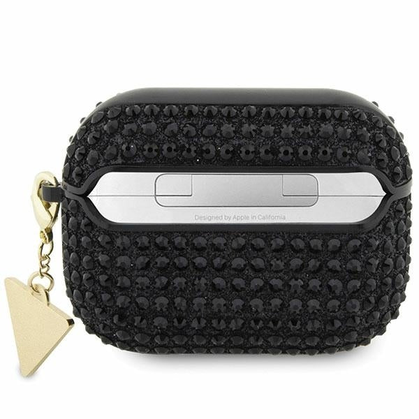 Guess GUAP2HDGTPK AirPods Pro 2 (2022/2023) cover black Rhinestone Triangle Charm