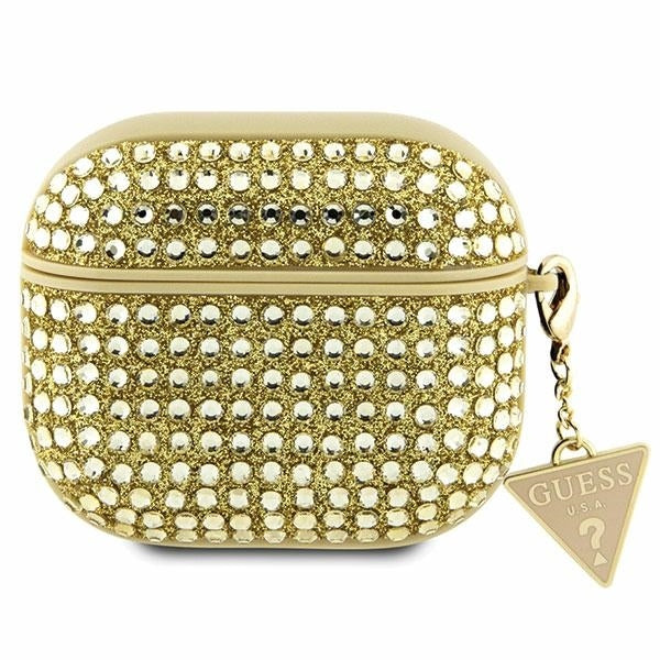 Guess GUA4HDGTPD AirPods 4 cover gold Rhinestone Triangle Charm