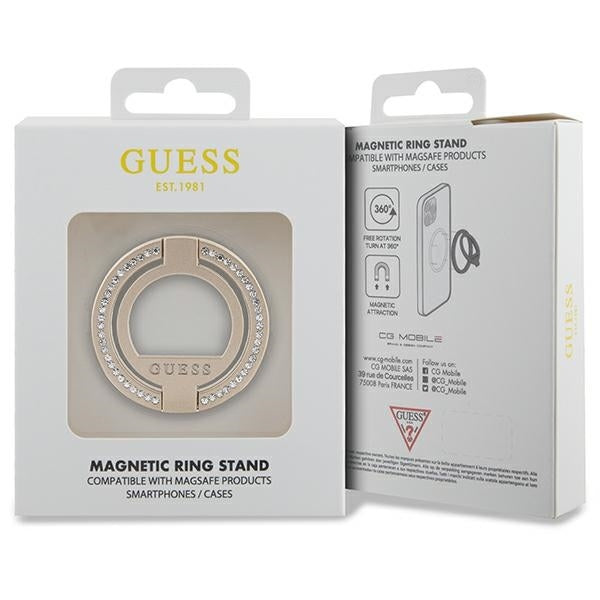 Guess MagSafe Ring stand GUMRSALDGD gold Rhinestone