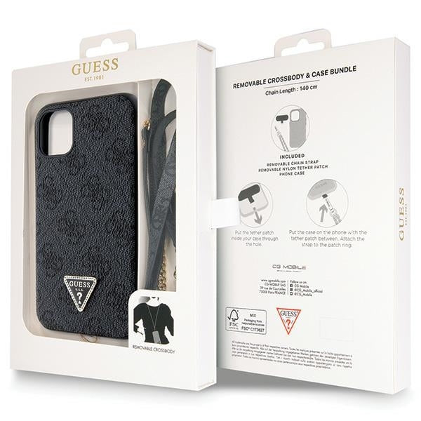Guess GUHCN61P4TDSCPK iPhone 11 / Xr black hardcase Crossbody 4G Metal Logo