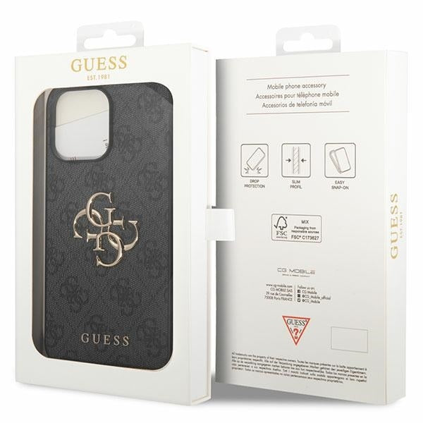 Guess GUHCP15X4GMGGR iPhone 15 Pro Max Grey hardcase 4G Big Metal Logo