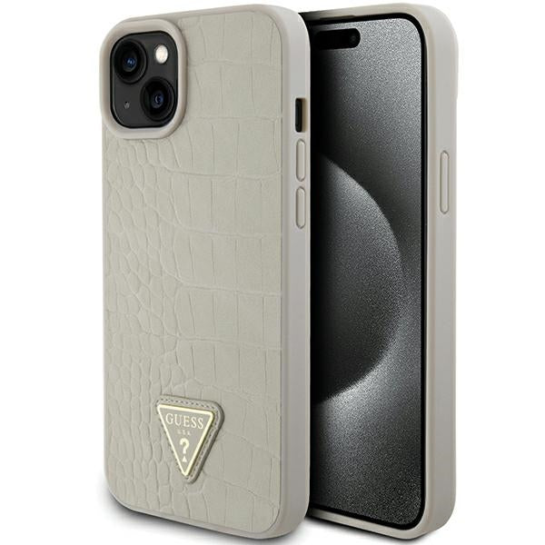GUESS GUHCP15SPCRTHCD HC PU CROCO TRIANGLE LOGO GOLD iPhone 15 / 14 / 13