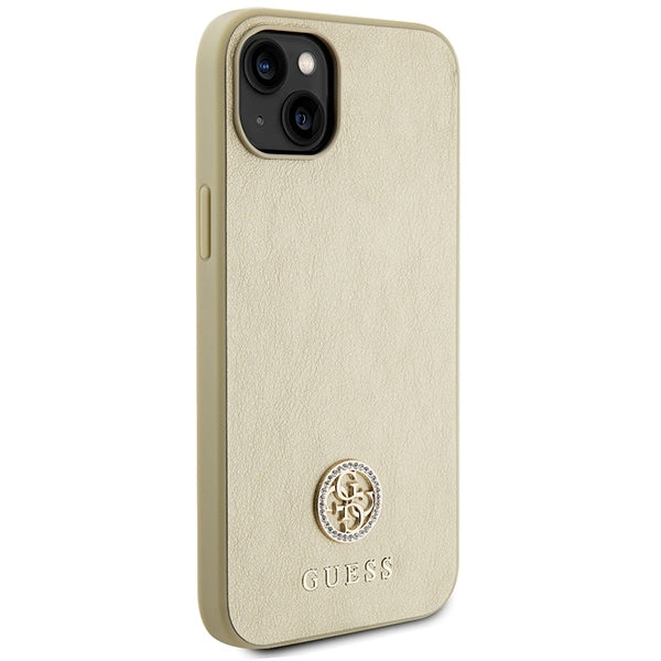 Guess GUHCP15SPS4DGPD iPhone 15 / 14 / 13 Gold hardcase Strass Metal Logo