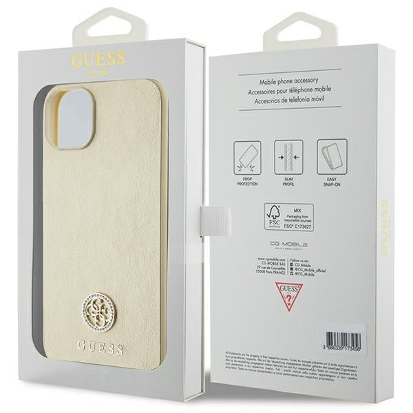 Guess GUHCP15SPS4DGPD iPhone 15 / 14 / 13 Gold hardcase Strass Metal Logo