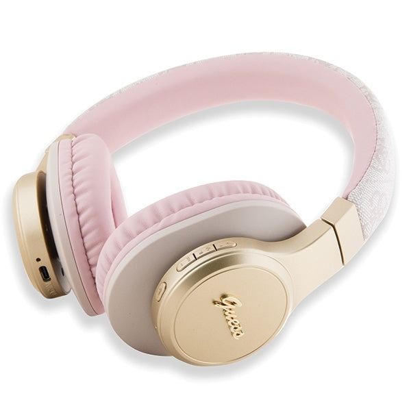 Guess on-ear headphones Bluetooth GUBH604GEMP Pink 4G Script