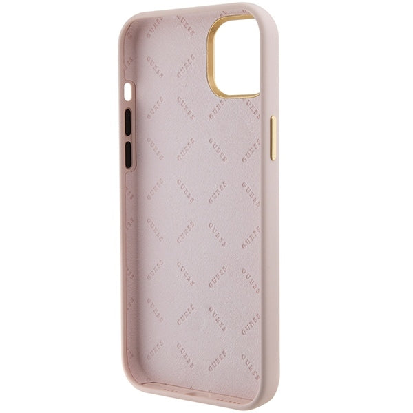 Guess GUHCP15SM4DGPP iPhone 15 / 14 / 13 pink hardcase Silicone Logo Strass 4G