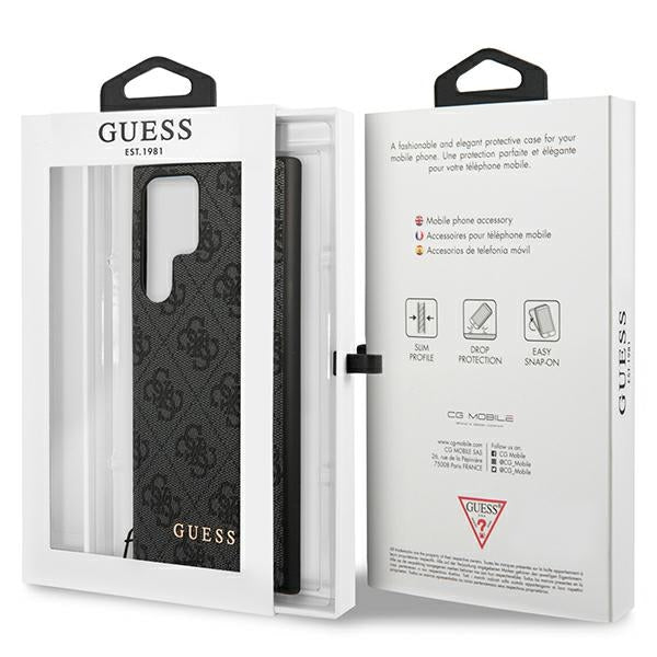 Guess GUHCS24LGF4GGR S24 Ultra S928 black hardcase 4G Charms Collection