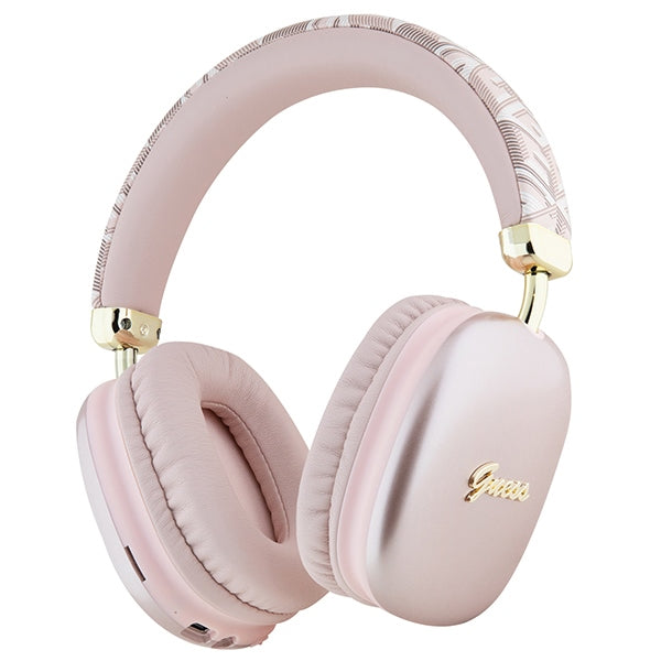 Guess Bluetooth on-ear headphones GUBHK1GCTCSP Pink Metallic Script Logo