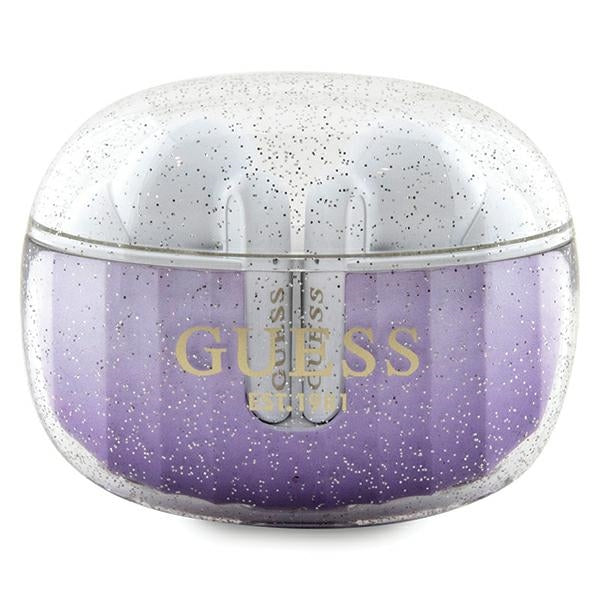 Guess GUTWSHDGKEEU Glitter Gradient headphones Bluetooth TWS + docking station Purple