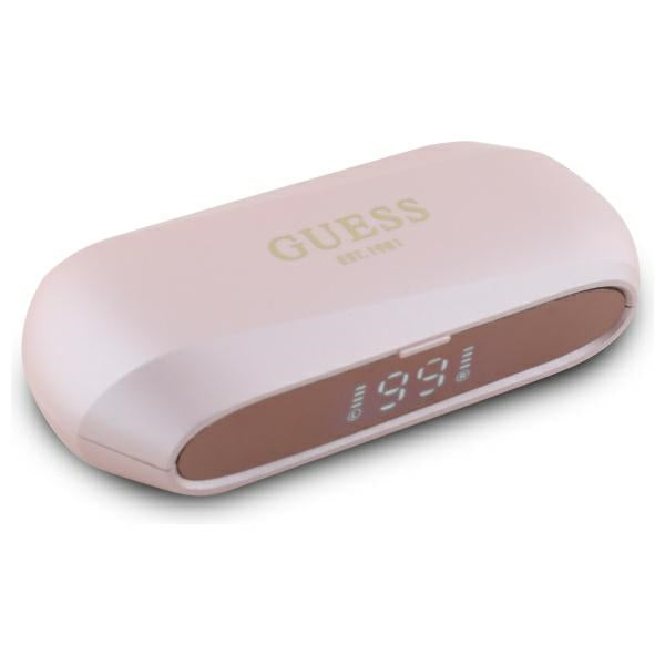 Guess Bluetooth headphones GUTWSC2MCDSP TWS + docking station Pink Elongated Metalic Printed Logo