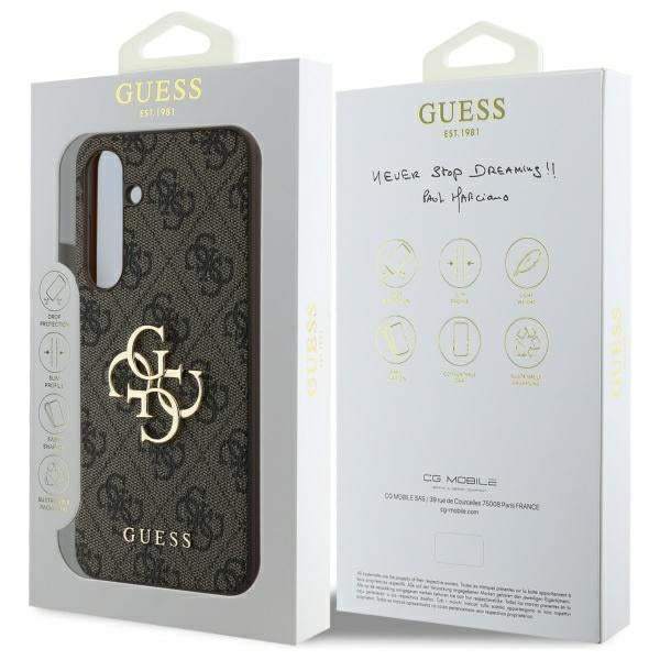 Guess GUHCS24FE4GMGBR S24 FE S721 brown hardcase 4G Big Metal Logo