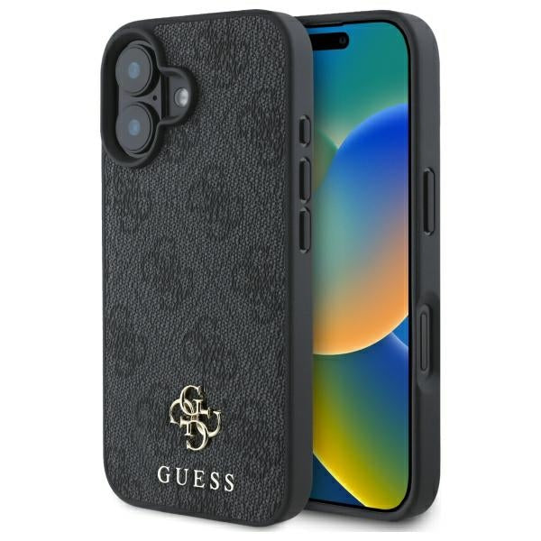 Guess GUHMP16SP4SM4MK black hardcase 4G Small Classic for iPhone 16 MagSafe