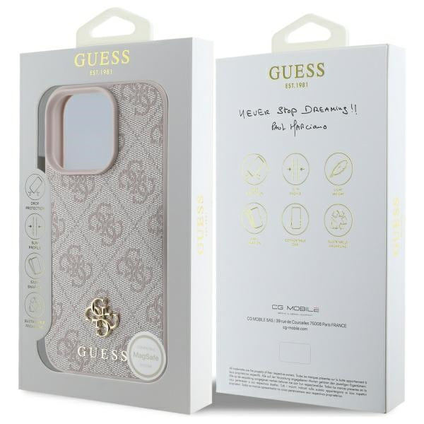 Guess GUHMP16XP4SM4MP iPhone 16 Pro Max pink hardcase 4G Small Classic MagSafe