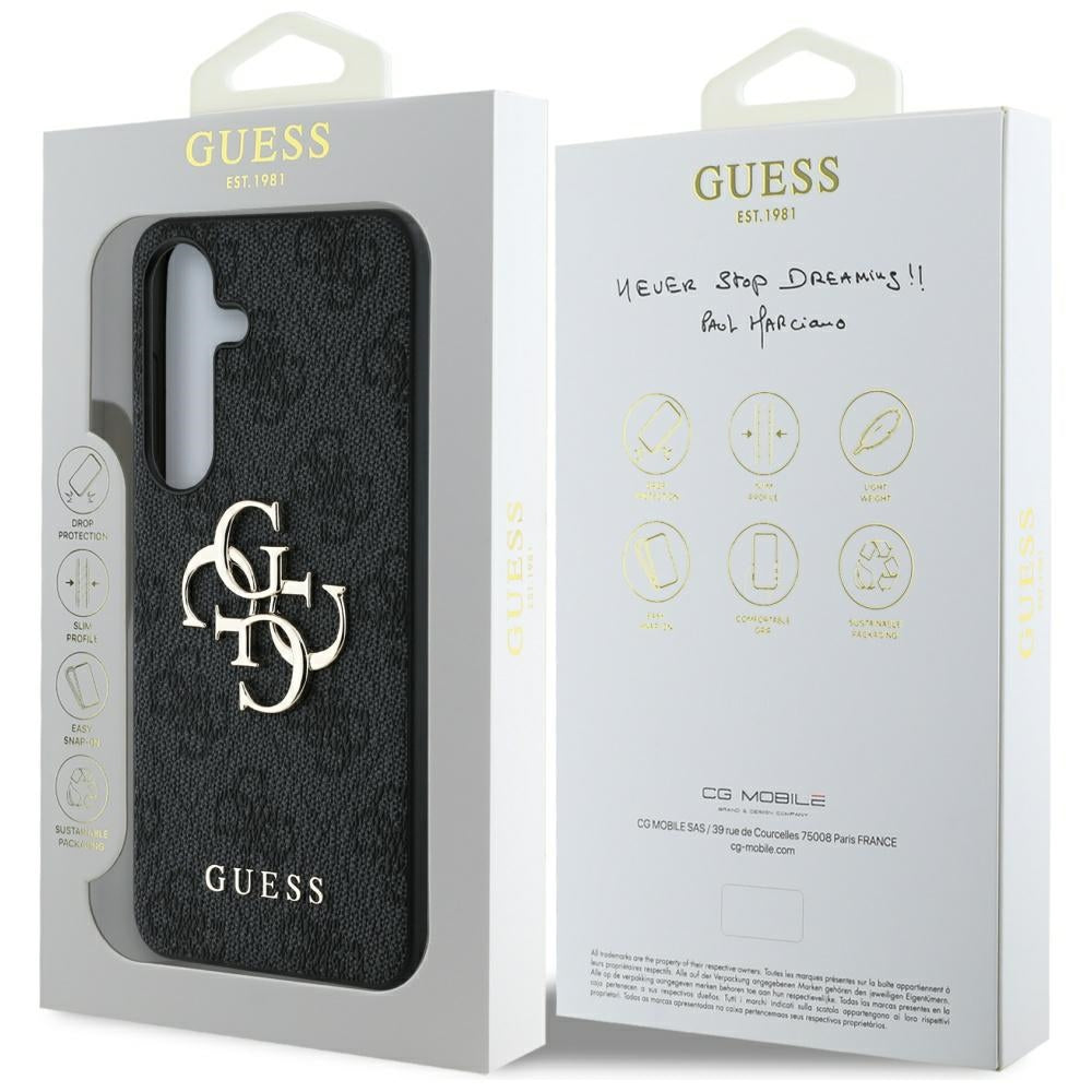 Guess GUHCS25S4GMGGR Galaxy S25 Black hardcase 4G Big Metal Logo