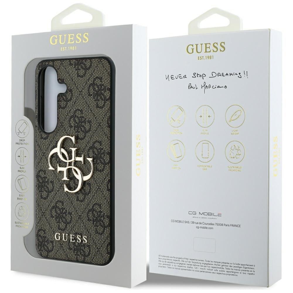 Guess GUHCS25M4GMGBR Galaxy S25 Plus Brown hardcase 4G Big Metal Logo