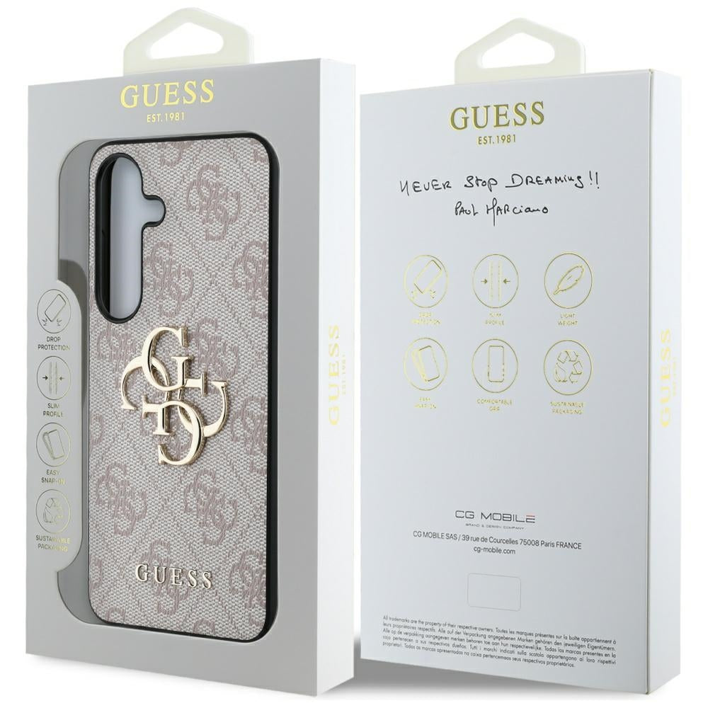 Guess GUHCS25S4GMGPI Galaxy S25 Pink hardcase 4G Big Metal Logo