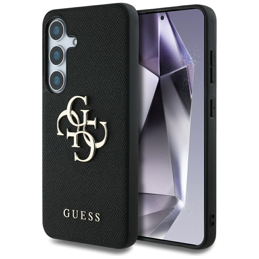 Guess GUHCS25SPGT4MBK hardcase Grained Big 4G Logo Small Classic Logo for Galaxy S25 Black