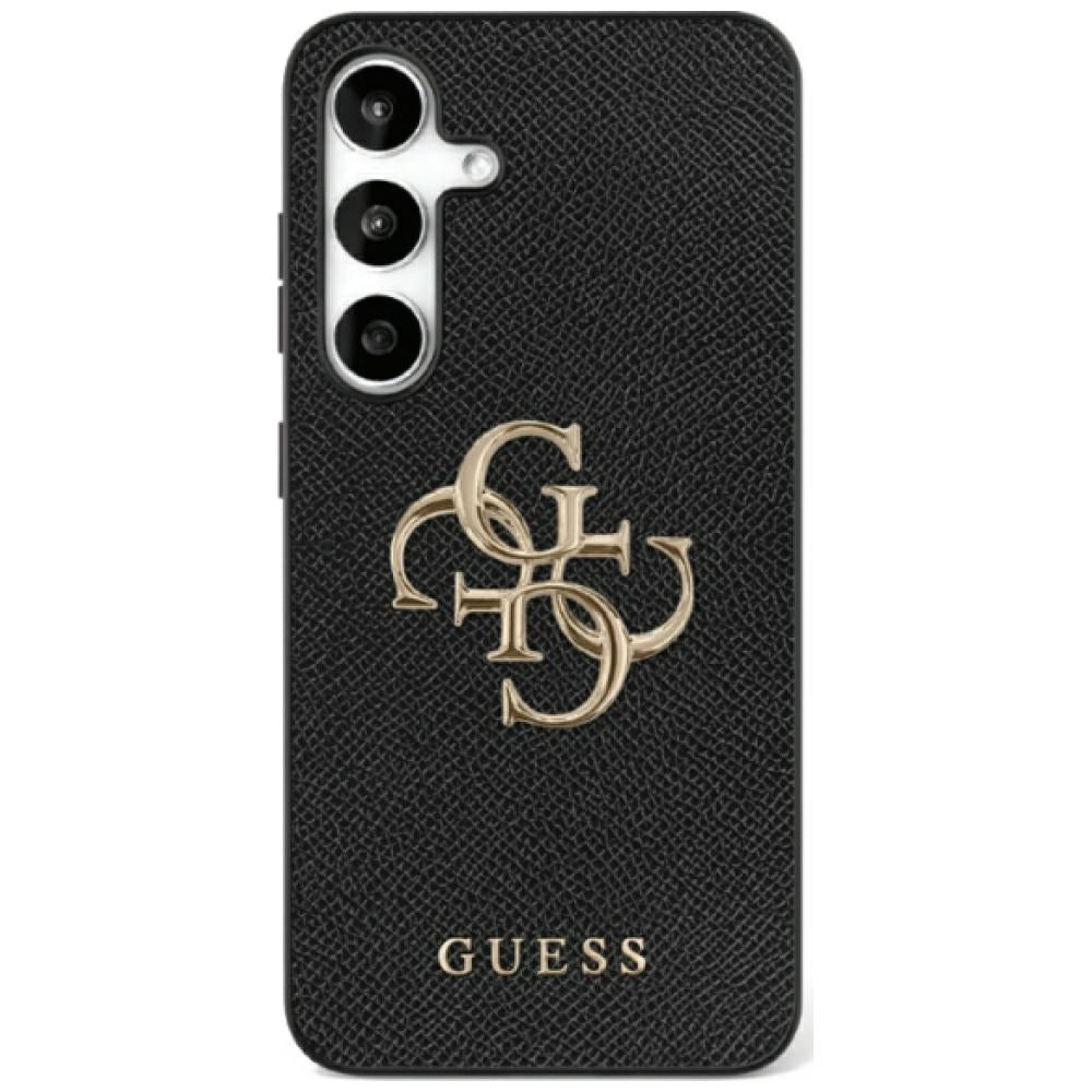 Guess GUHCS25LPGT4MBK hardcase for Galaxy S25 Ultra Grained Big 4G Logo Small Classic Logo Black