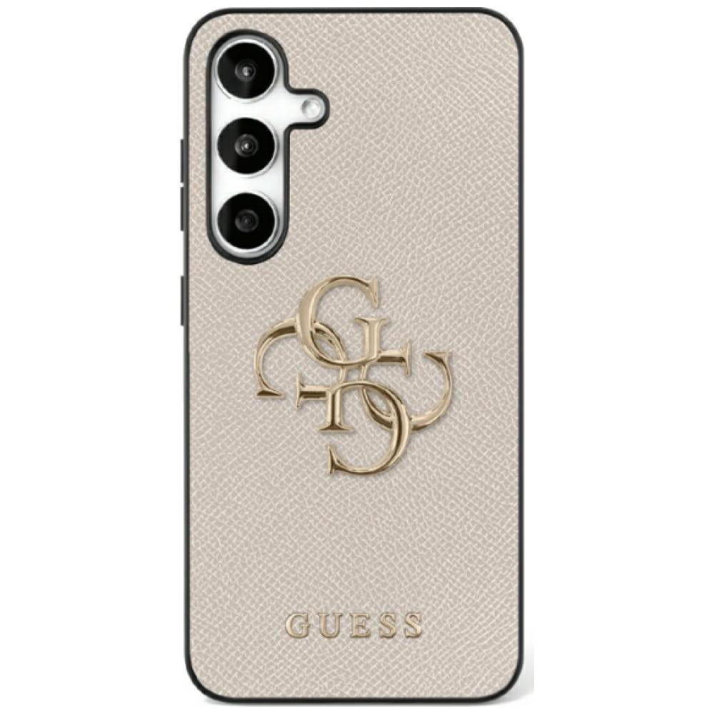 Guess GUHCS25LPGT4MBE hardcase for Galaxy S25 Ultra Grained Big 4G Logo Small Classic Logo beige