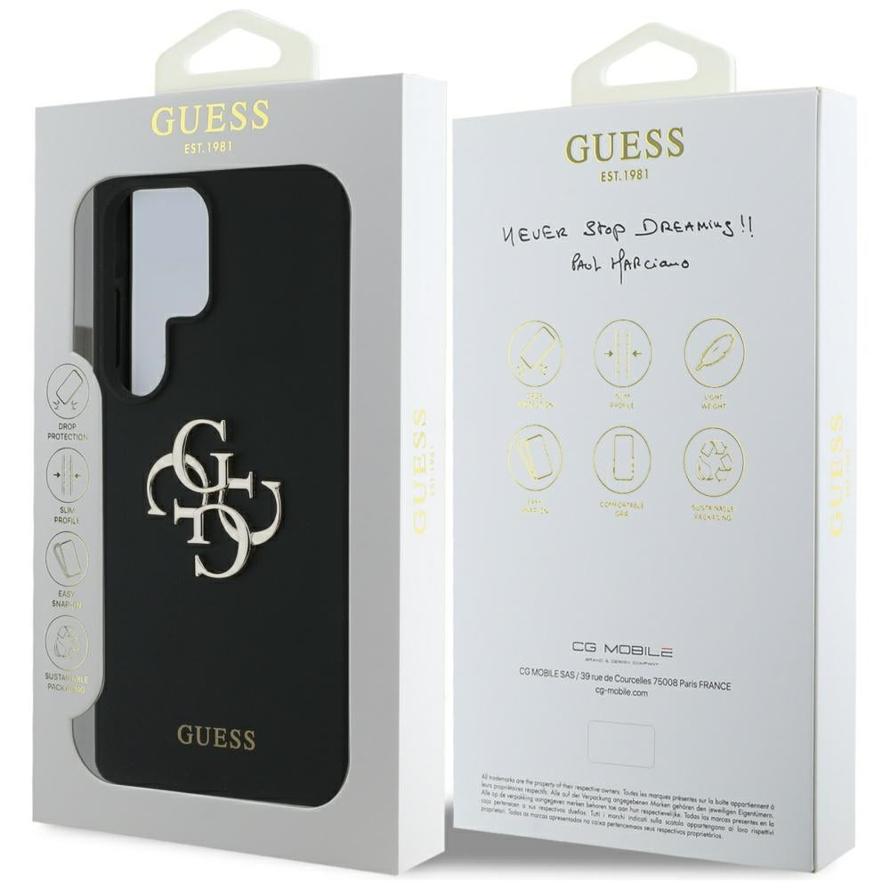 Guess GUHCS25LS4SMDK Silicone Big 4G Logo Bottom case Script Samsung Galaxy S25 Ultra black