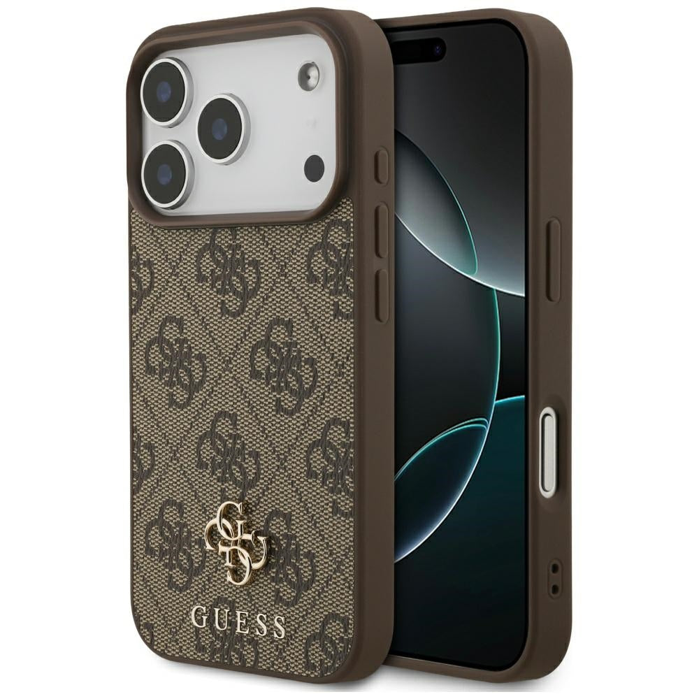 Guess GUHMP17LP4SM4MW 4G Small 4G and Classic MagSafe case for iPhone 17 Pro Brown