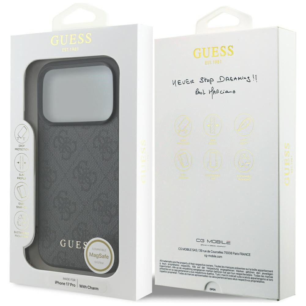 Guess GUHMP17XGF4GCK 4G Charms Collection MagSafe case for iPhone 17 Pro Max Black