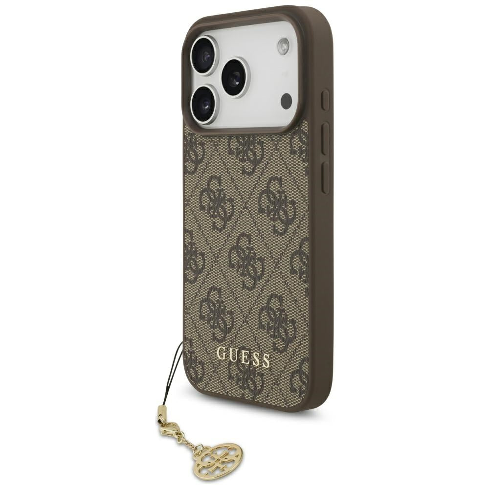 Guess GUHMP17LGF4GCW 4G Charms Collection MagSafe case for iPhone 17 Pro brown