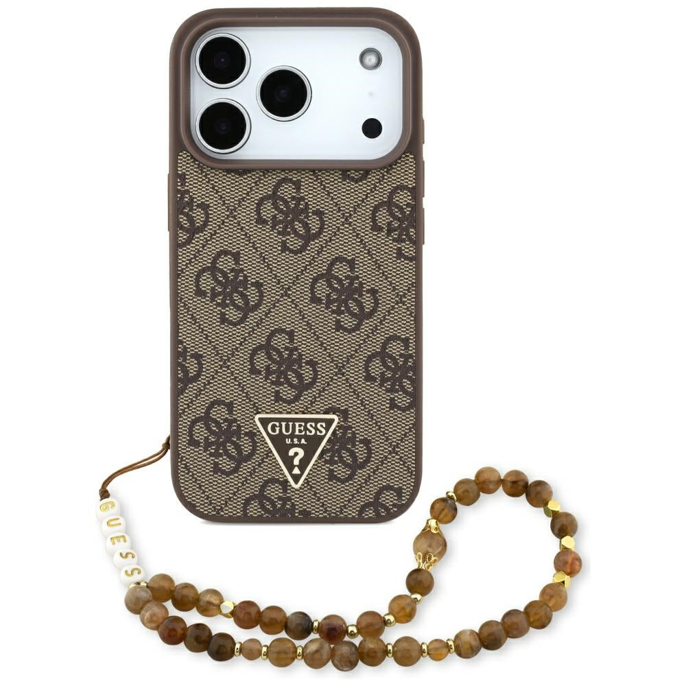 Guess GUHMP17XP4TSDPPSW 4G Strap Triangle Logo MagSafe case for iPhone 17 Pro Max brown