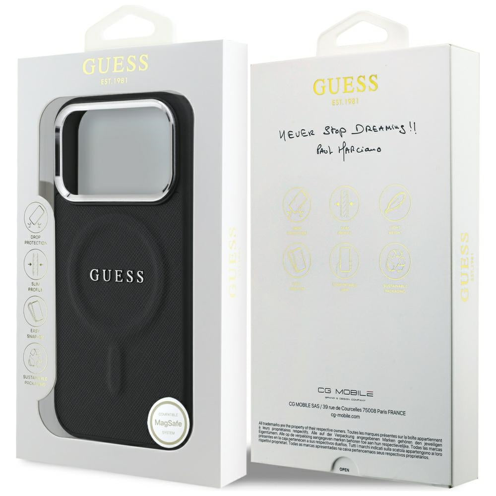 GUESS GUHMP17LPSAREGSK MagSafe Hardcase Classic Logo black for iPhone 17 Pro