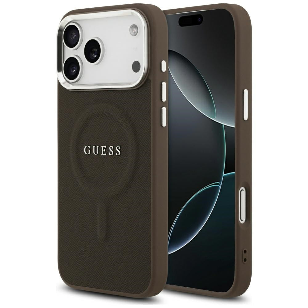 GUESS GUHMP17LPSAREGSW MagSafe Hardcase Classic Logo brown for iPhone 17 Pro
